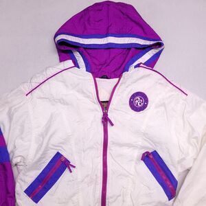 Resport Casual Long Sleeve Zip Up Hoodie Womens Size Medium M White